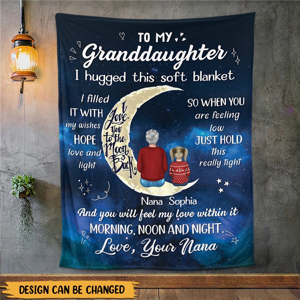 I Hugged This Soft Blanket - Personalized Blanket - Best Gift For Grandchild Birthday - Giftago