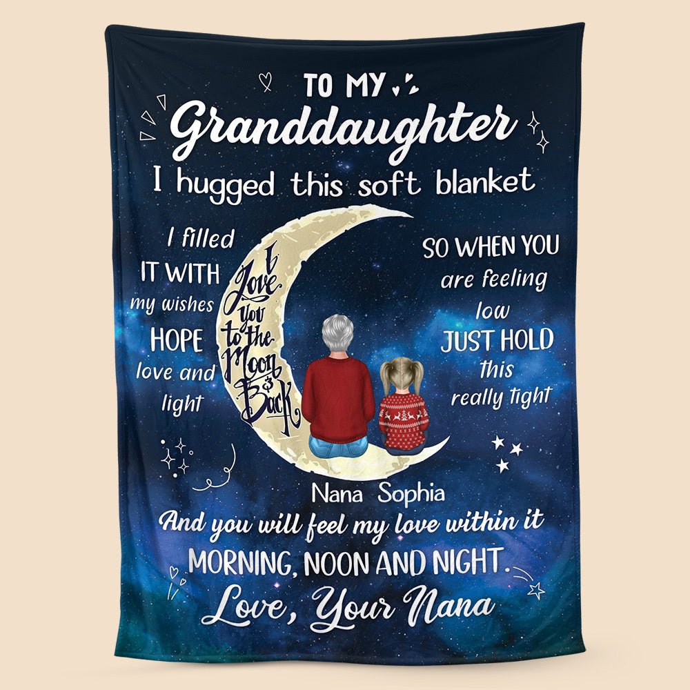 I Hugged This Soft Blanket - Personalized Blanket - Best Gift For Grandchild Birthday - Giftago