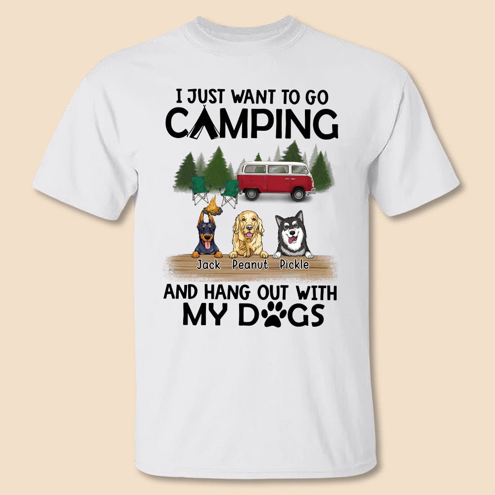 I Just Want To Go Camping And Hang Out With My Dogs - Personalized T-Shirt/ Hoodie - Best Gift For Dog Lovers - Giftago