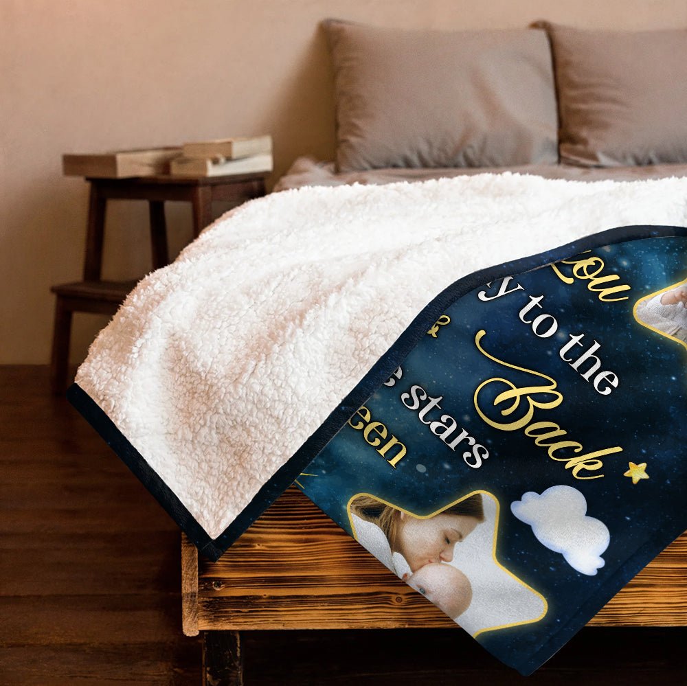 I Love You To The Moon And Back Blanket - Personalized Blanket - Giftago