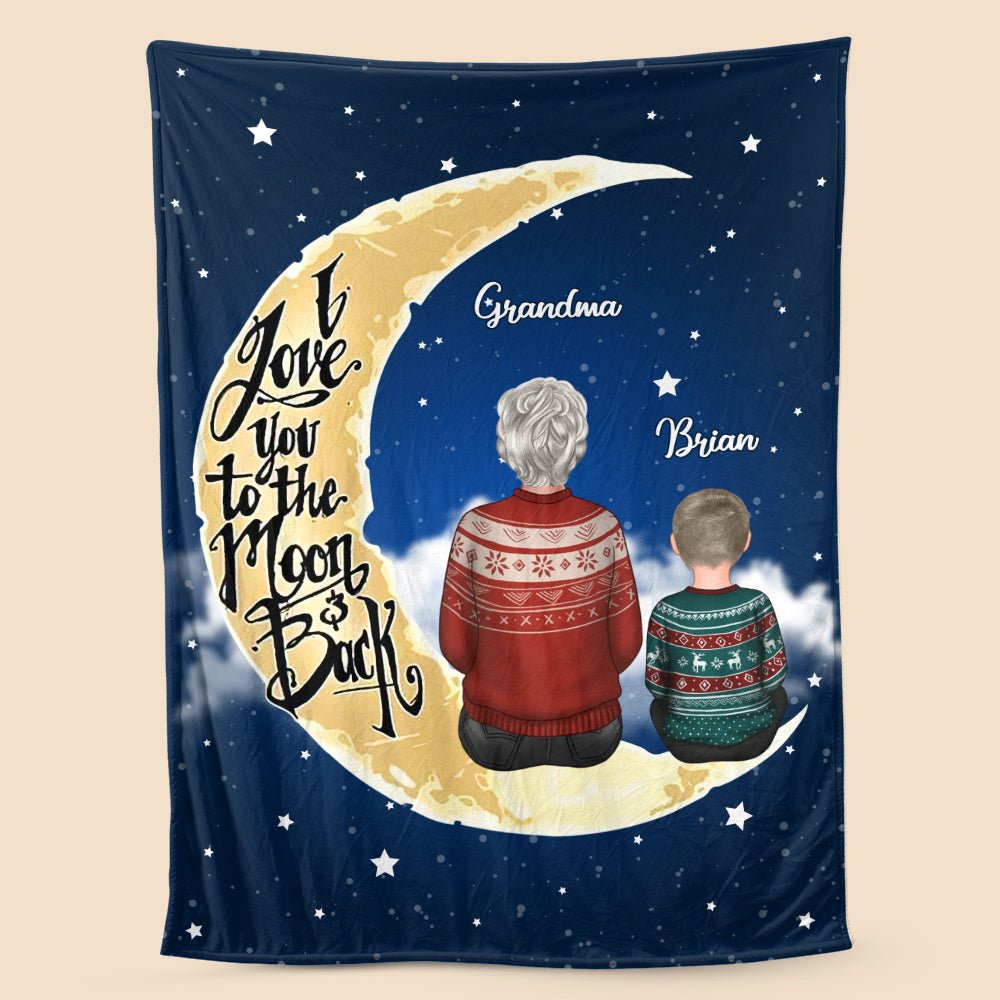 I Love You To The Moon and Back - Personalized Blanket - Best Gift For Daughter, Son, Grandchild Birthday - Giftago