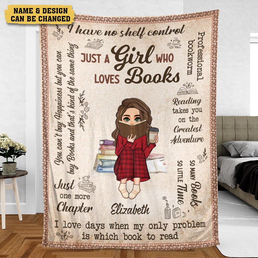 I Loves Days When My Only Problem Is Which Book To Read - Personalized Blanket - Thoughtful Gift For Birthday - Giftago