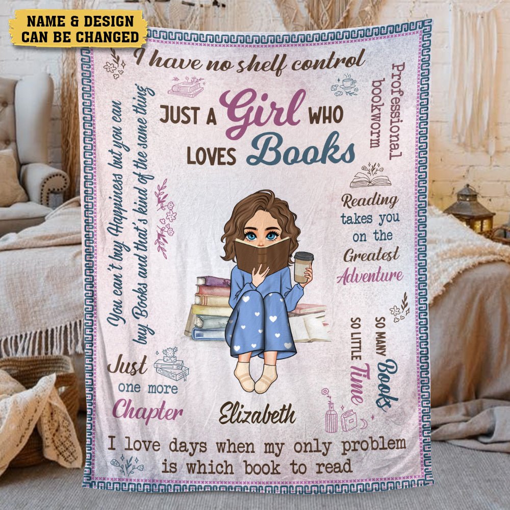 I Loves Days When My Only Problem Is Which Book To Read - Personalized Blanket - Thoughtful Gift For Birthday - Giftago