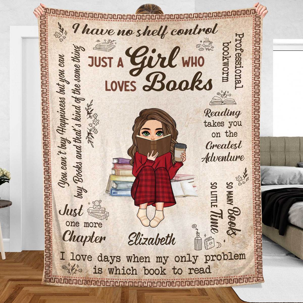 I Loves Days When My Only Problem Is Which Book To Read - Personalized Blanket - Thoughtful Gift For Birthday - Giftago