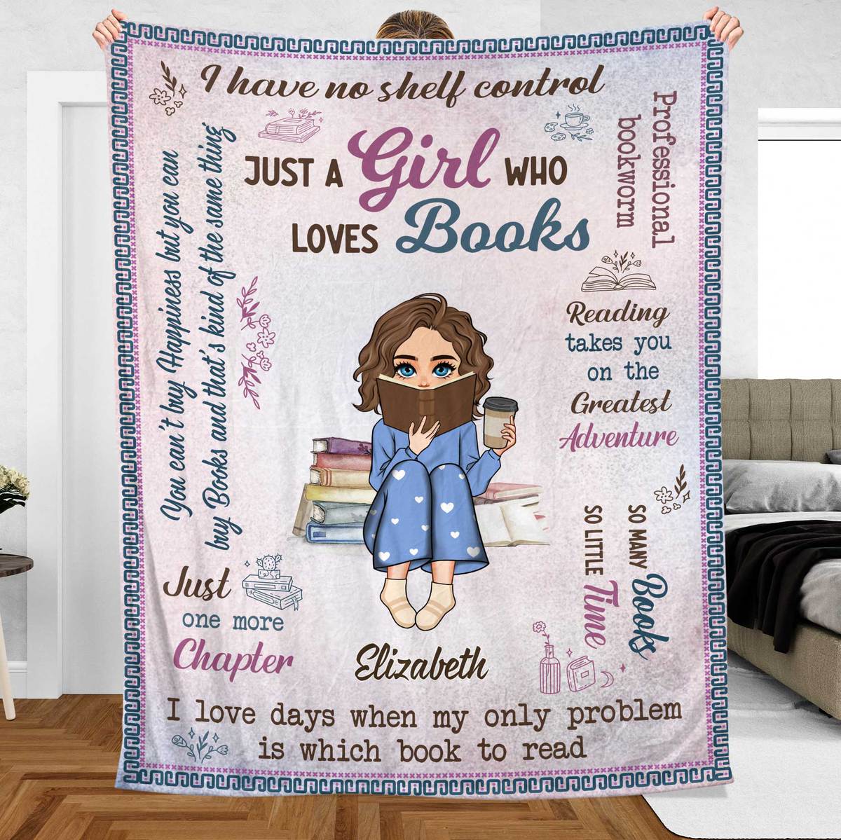 I Loves Days When My Only Problem Is Which Book To Read - Personalized Blanket - Thoughtful Gift For Birthday - Giftago