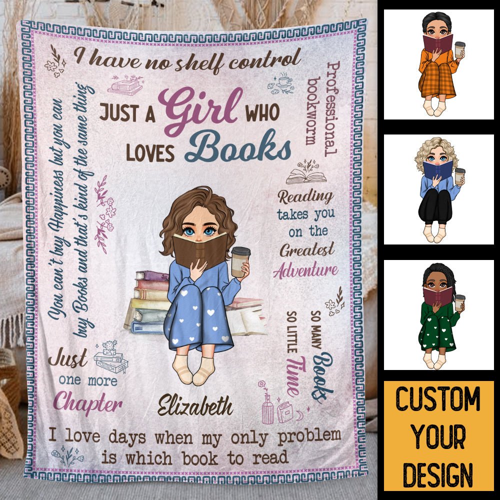 I Loves Days When My Only Problem Is Which Book To Read - Personalized Blanket - Thoughtful Gift For Birthday - Giftago
