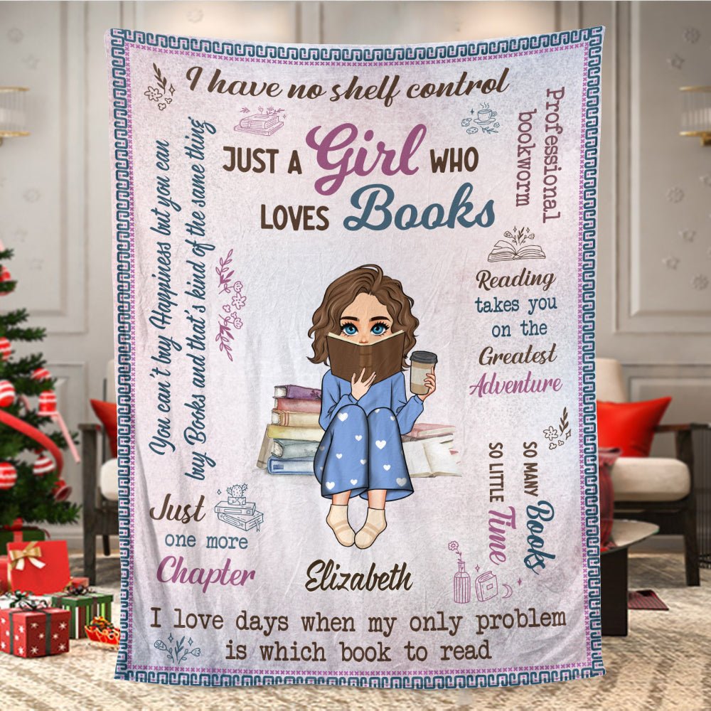 I Loves Days When My Only Problem Is Which Book To Read - Personalized Blanket - Thoughtful Gift For Birthday - Giftago