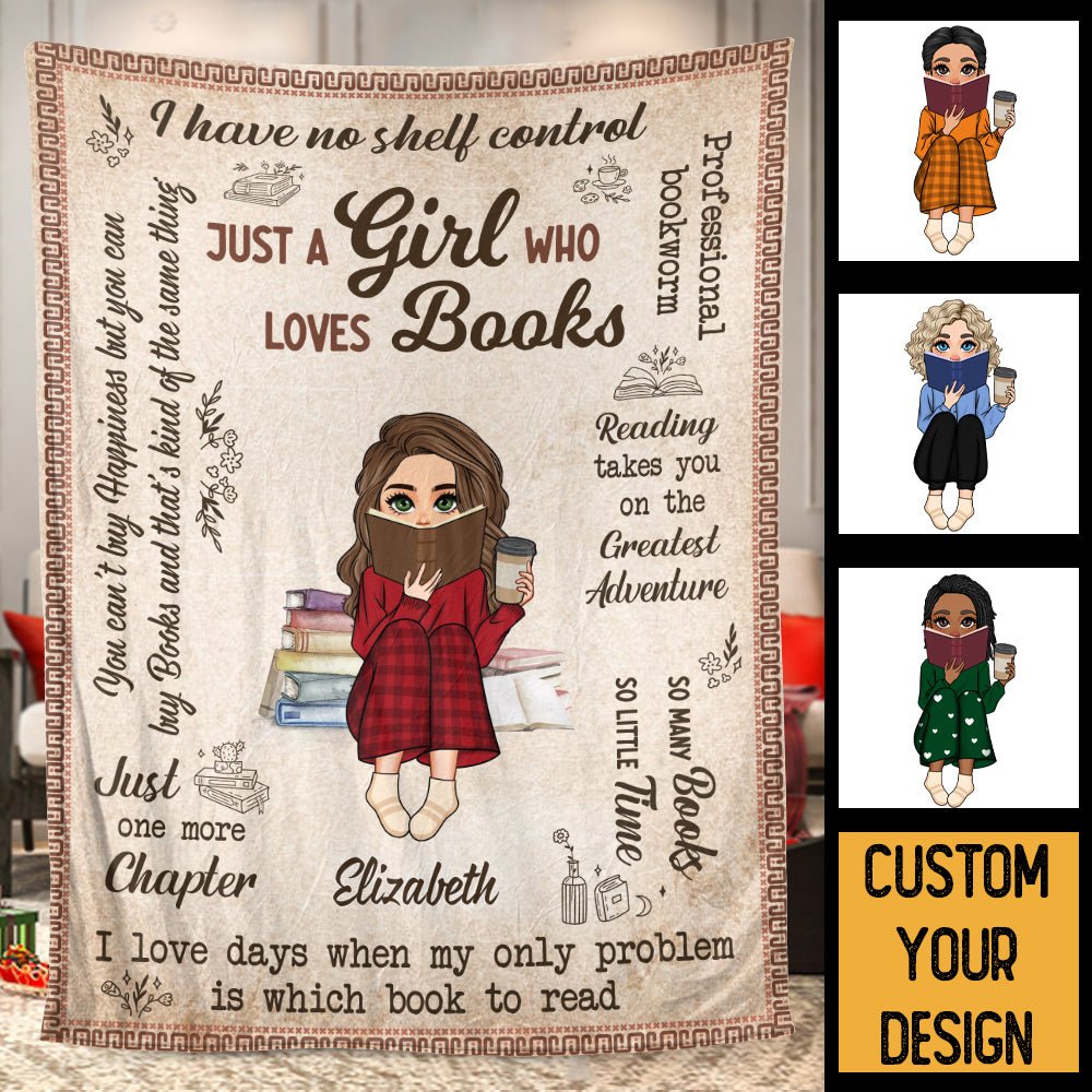 I Loves Days When My Only Problem Is Which Book To Read - Personalized Blanket - Thoughtful Gift For Birthday - Giftago