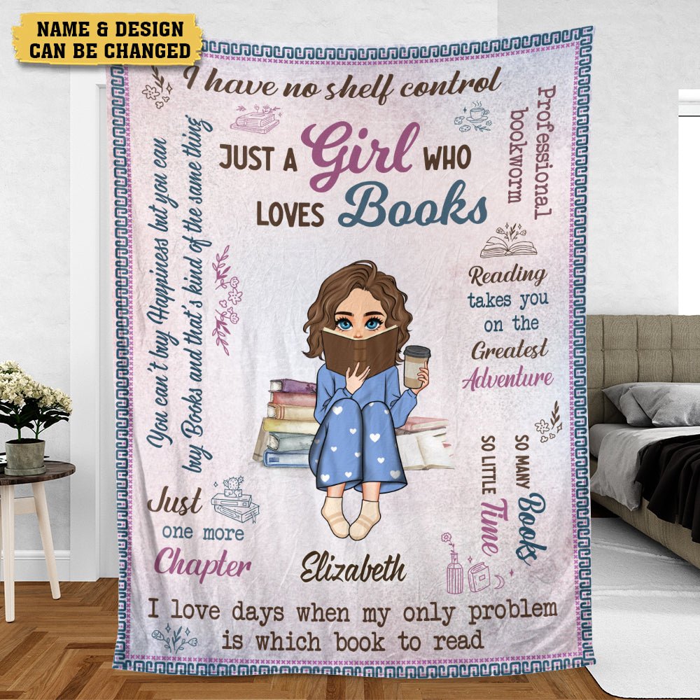 I Loves Days When My Only Problem Is Which Book To Read - Personalized Blanket - Thoughtful Gift For Birthday - Giftago