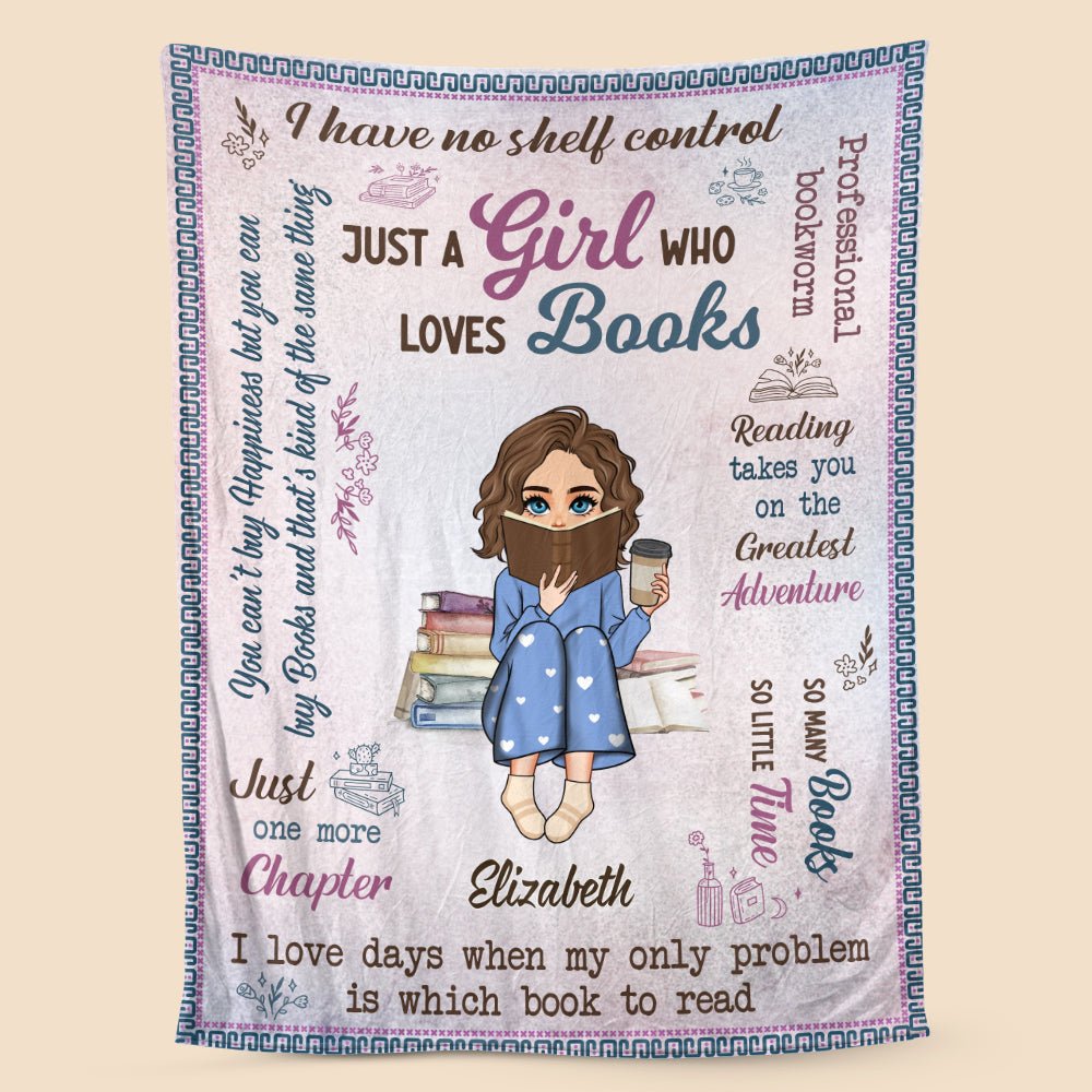 I Loves Days When My Only Problem Is Which Book To Read - Personalized Blanket - Thoughtful Gift For Birthday - Giftago