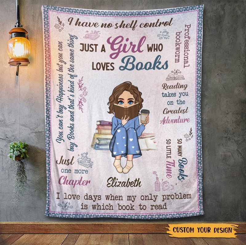 I Loves Days When My Only Problem Is Which Book To Read - Personalized Blanket - Thoughtful Gift For Birthday - Giftago