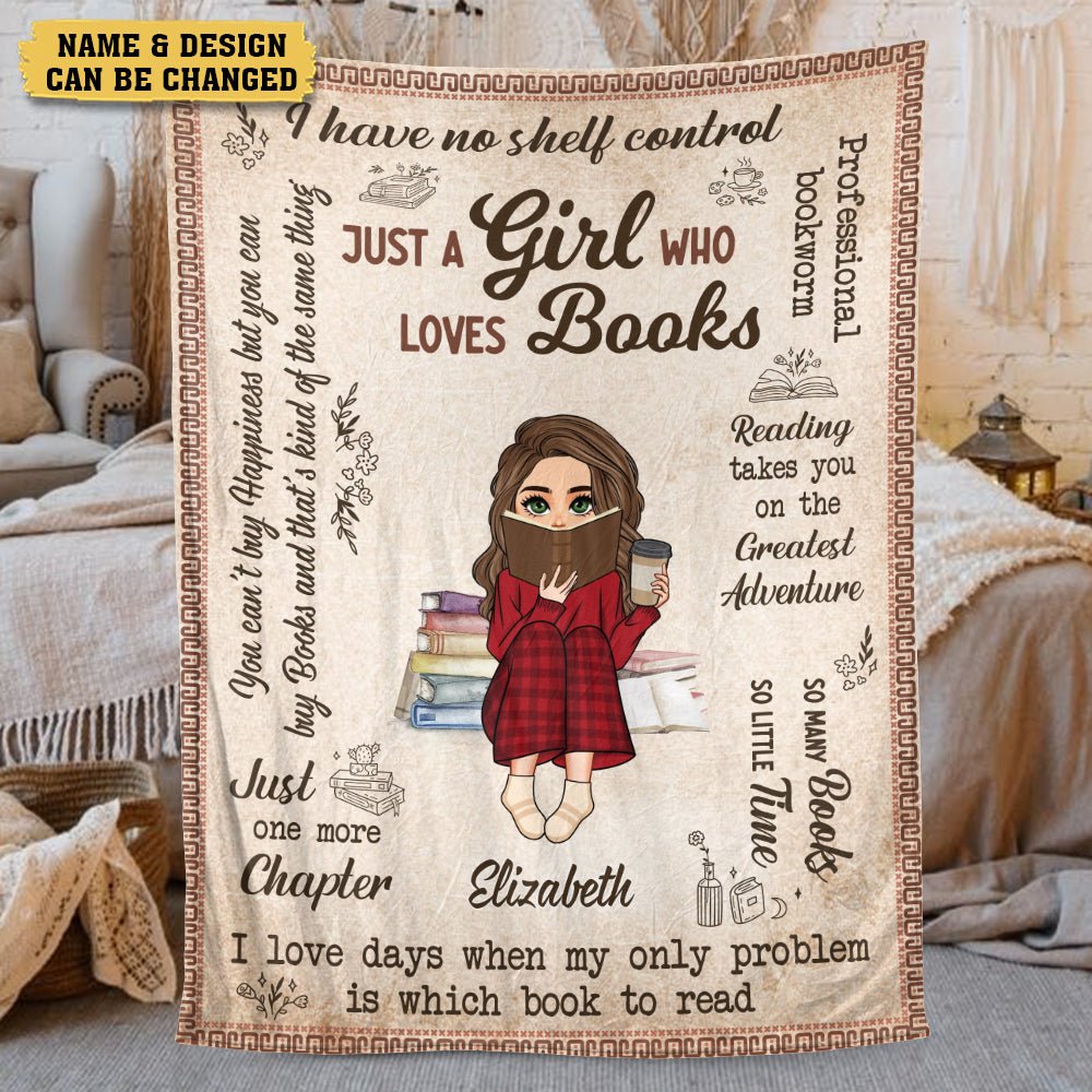 I Loves Days When My Only Problem Is Which Book To Read - Personalized Blanket - Thoughtful Gift For Birthday - Giftago
