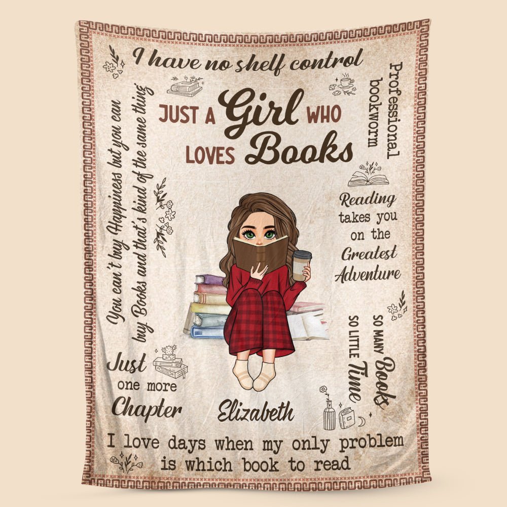 I Loves Days When My Only Problem Is Which Book To Read - Personalized Blanket - Thoughtful Gift For Birthday - Giftago