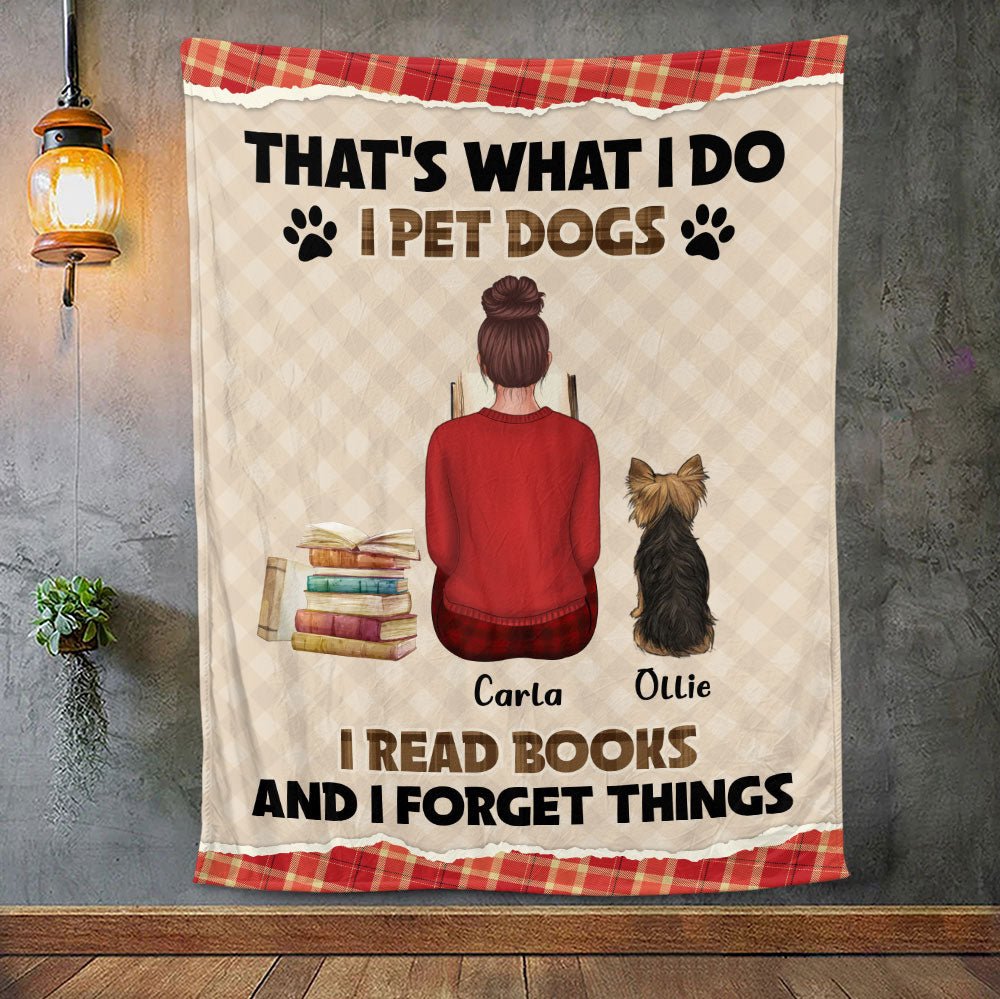 I Pet Dogs I Read Books Blanket - Personalized Blanket