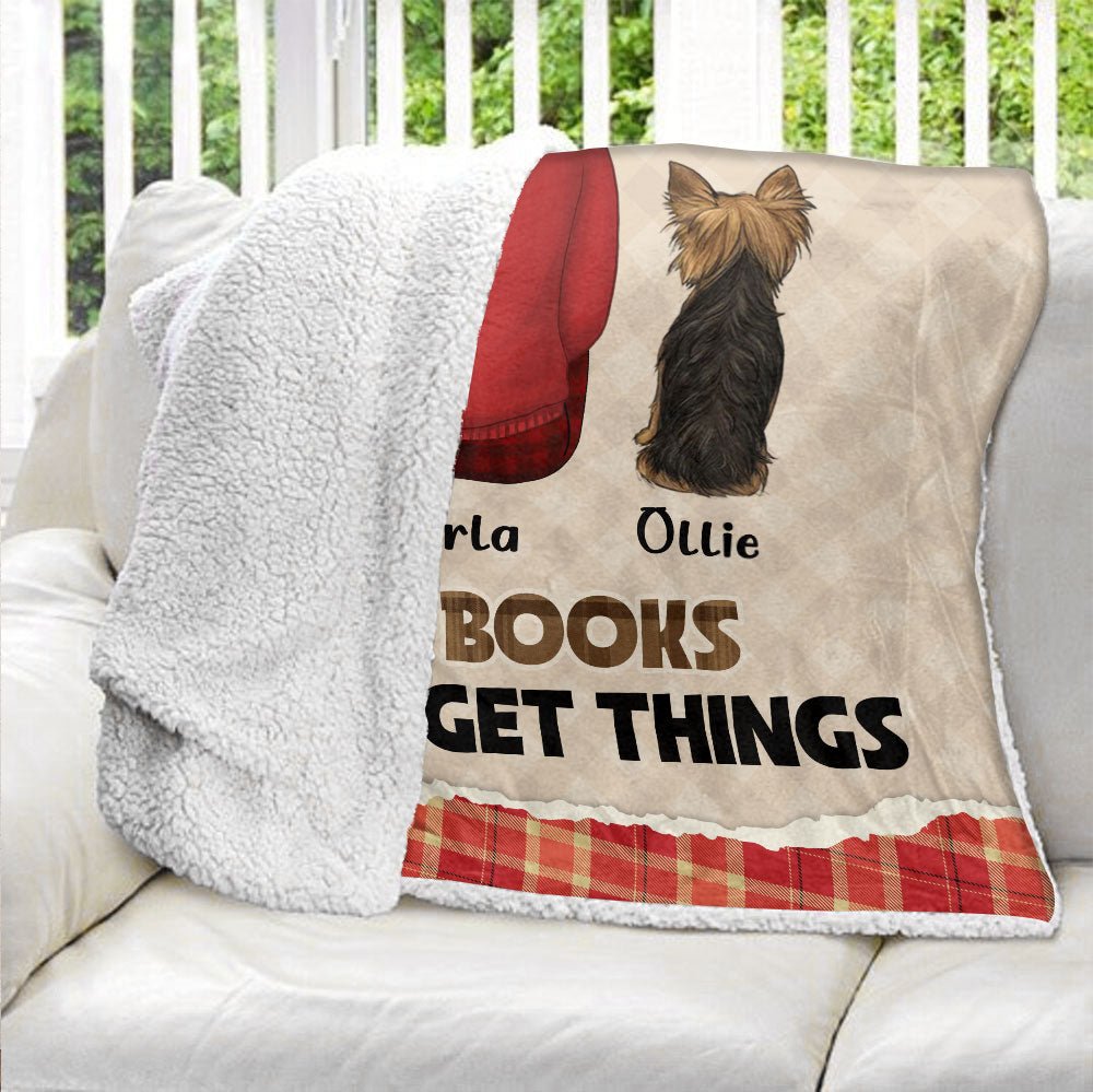 I Pet Dogs I Read Books Blanket - Personalized Blanket