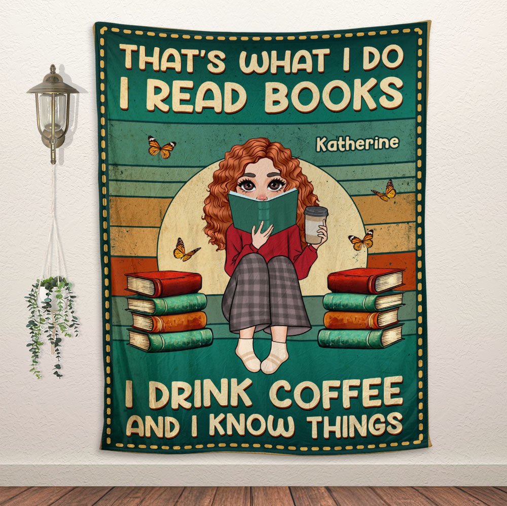 I Read Book I Drink Coffee Blanket - Personalized Blanket