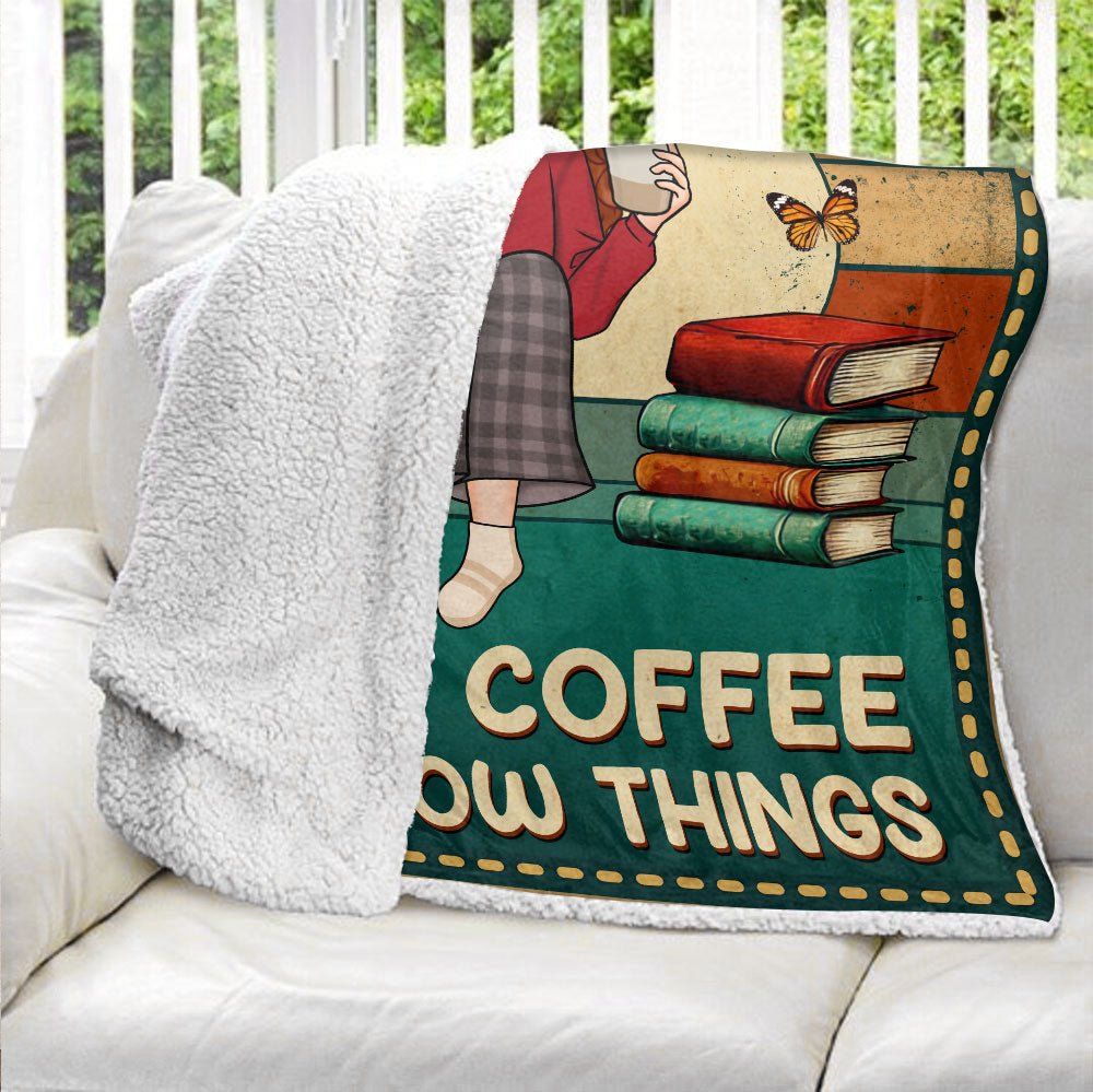 I Read Book I Drink Coffee Blanket - Personalized Blanket