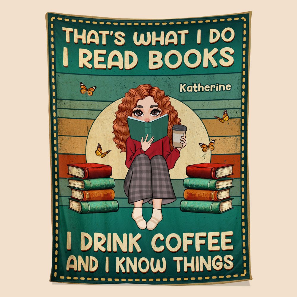 I Read Book I Drink Coffee Blanket - Personalized Blanket