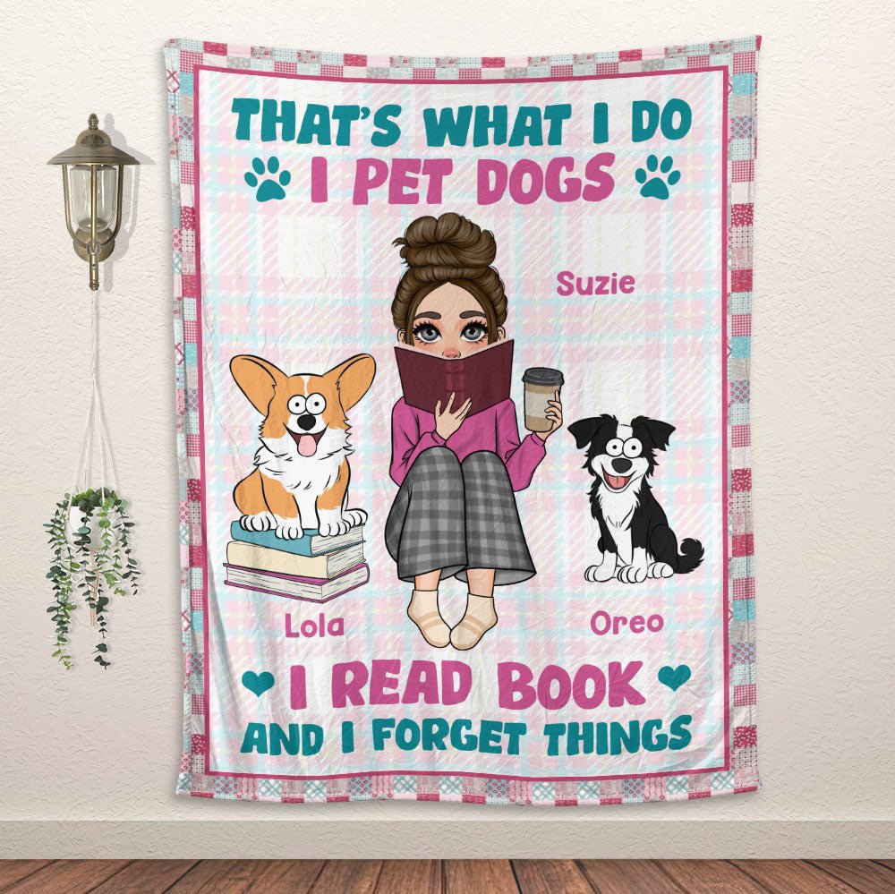 I Read Books And Pet Dogs Blanket - Personalized Blanket