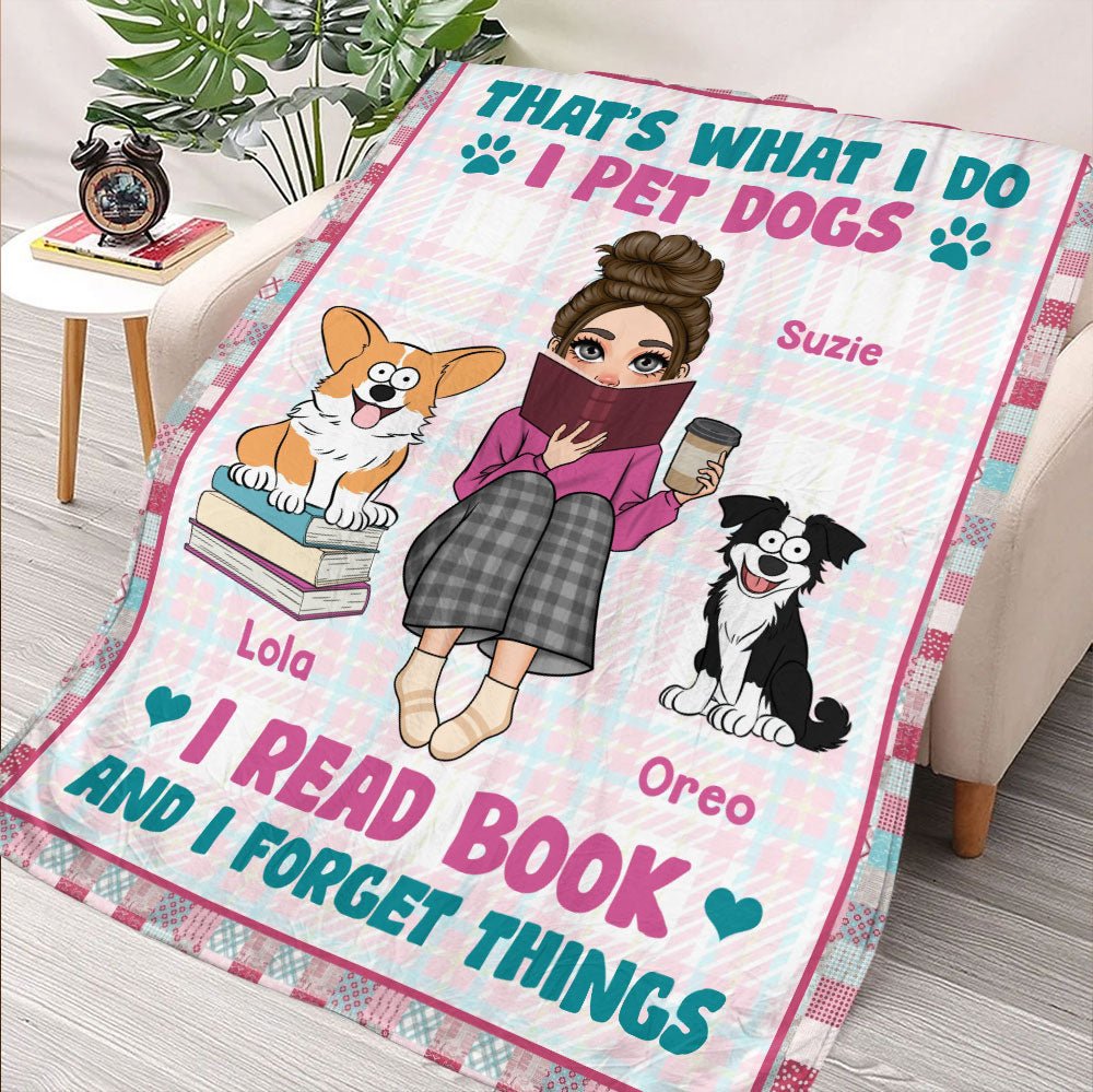 I Read Books And Pet Dogs Blanket - Personalized Blanket