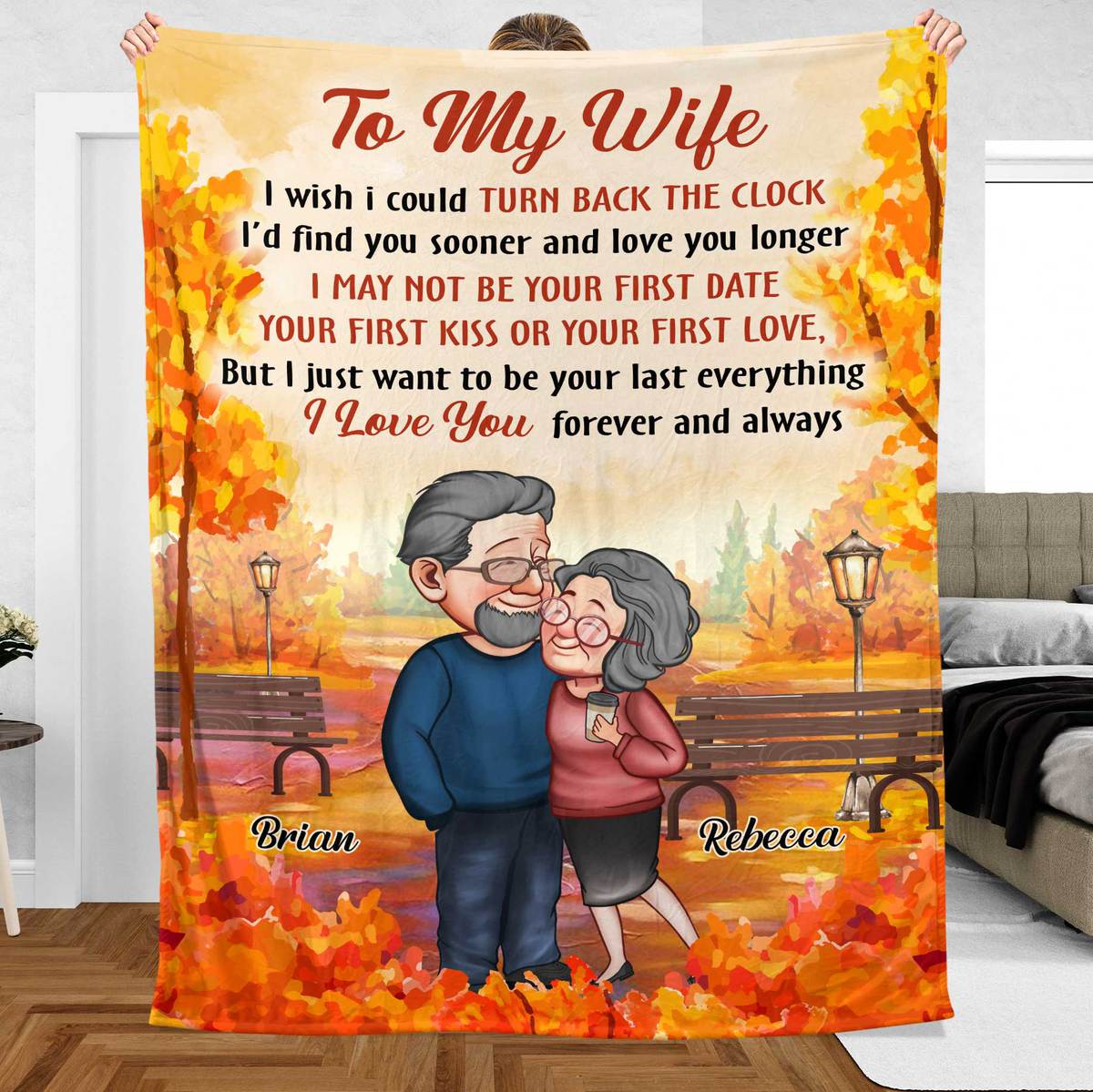 I Wish I Could Turn Back The Clock - Personalized Blanket - Meaningful Gift For Your Wife, Your Husband - Giftago