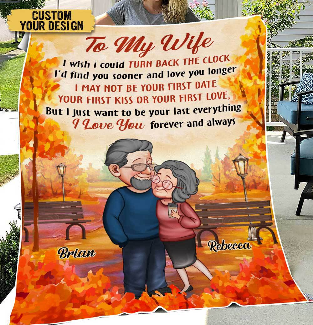 I Wish I Could Turn Back The Clock - Personalized Blanket - Meaningful Gift For Your Wife, Your Husband - Giftago