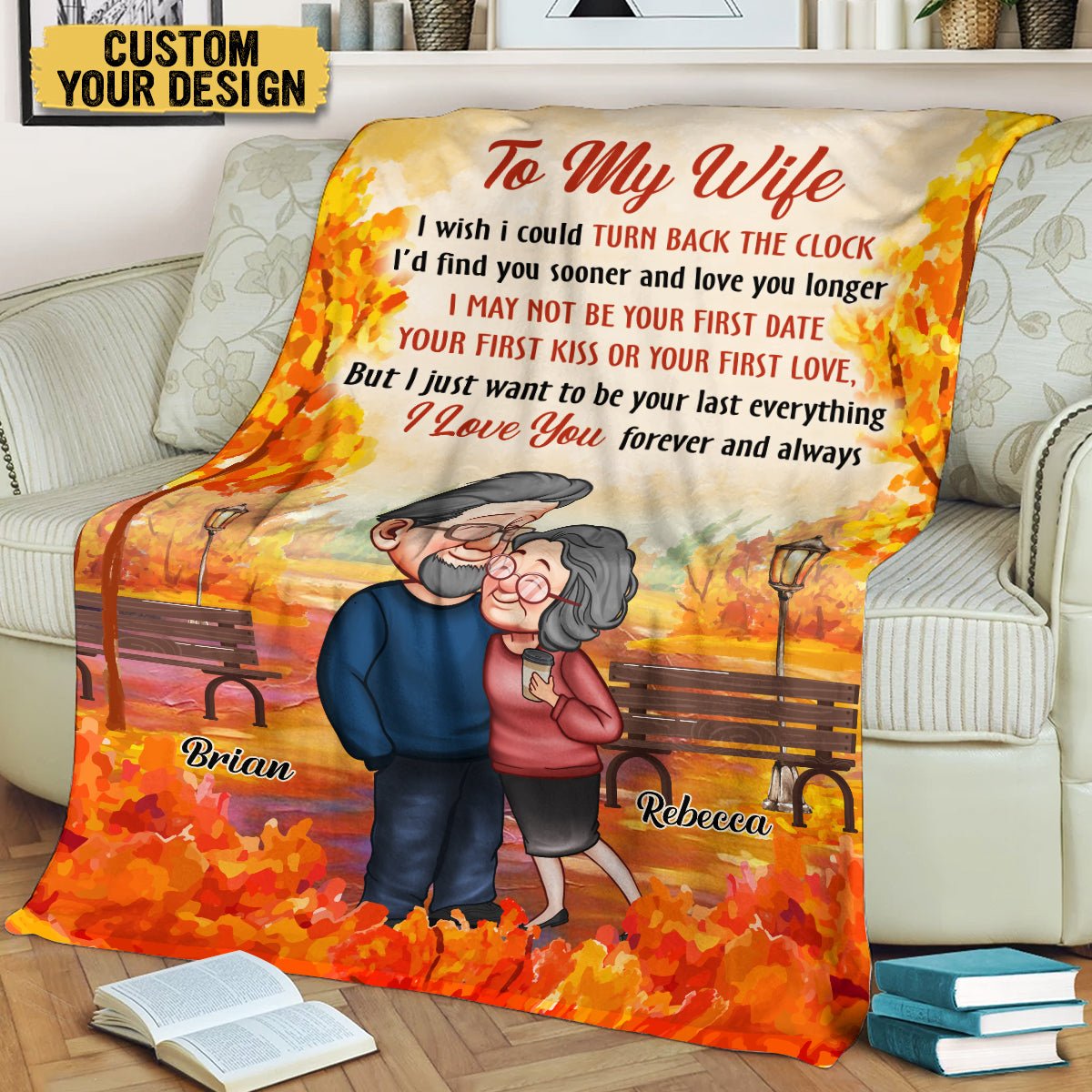 I Wish I Could Turn Back The Clock - Personalized Blanket - Meaningful Gift For Your Wife, Your Husband - Giftago