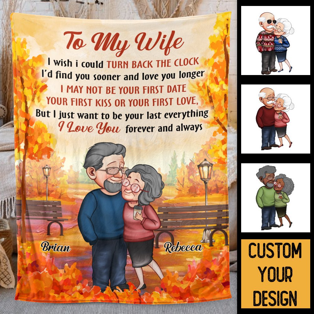 I Wish I Could Turn Back The Clock - Personalized Blanket - Meaningful Gift For Your Wife, Your Husband - Giftago