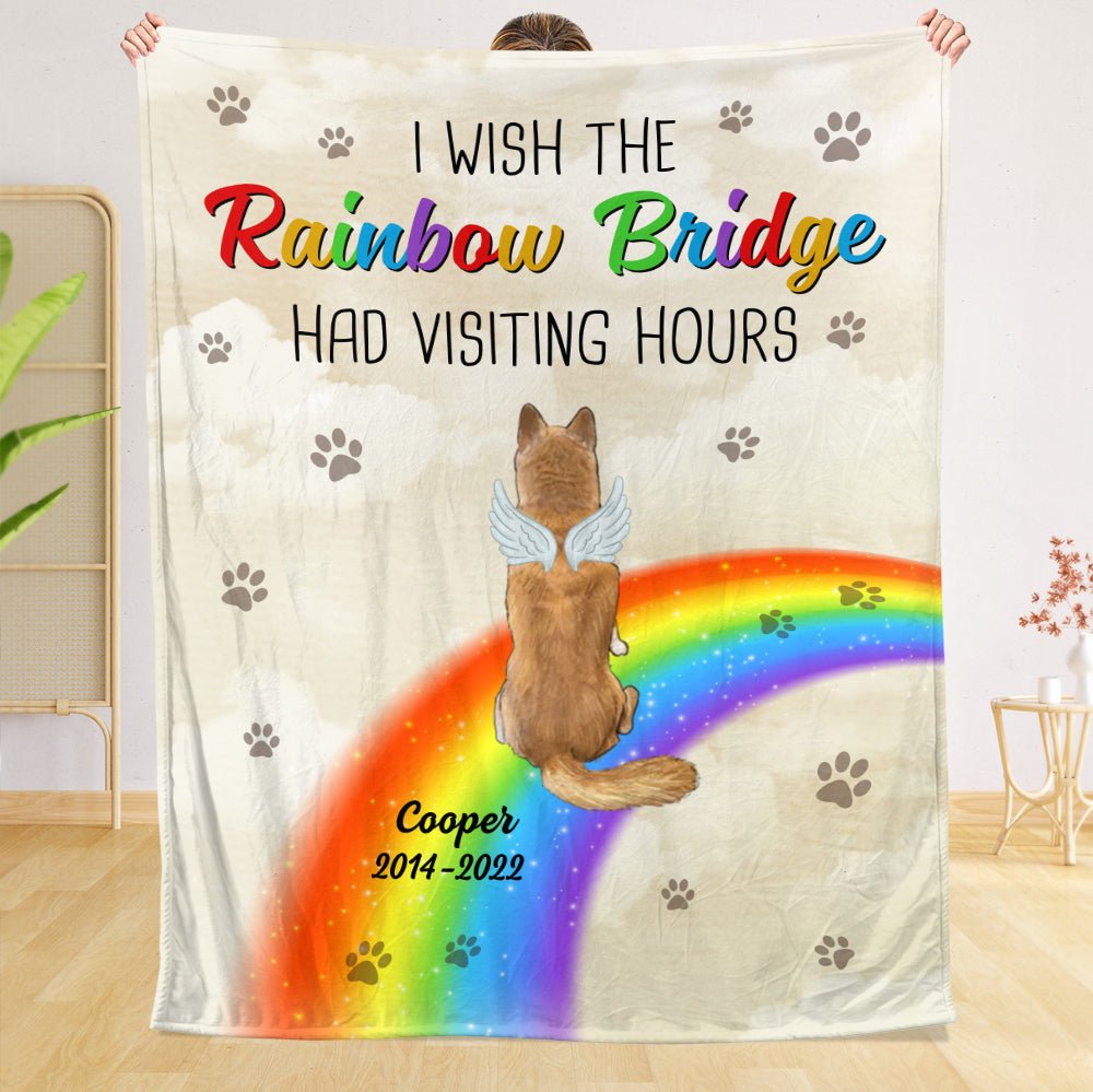 I Wish The Rainbow Bridge Had Visiting Hours - Personalized Blanket - Best Gift For Pet Lovers - Giftago