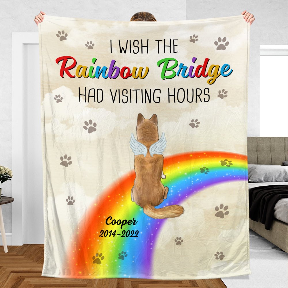 I Wish The Rainbow Bridge Had Visiting Hours - Personalized Blanket - Best Gift For Pet Lovers - Giftago
