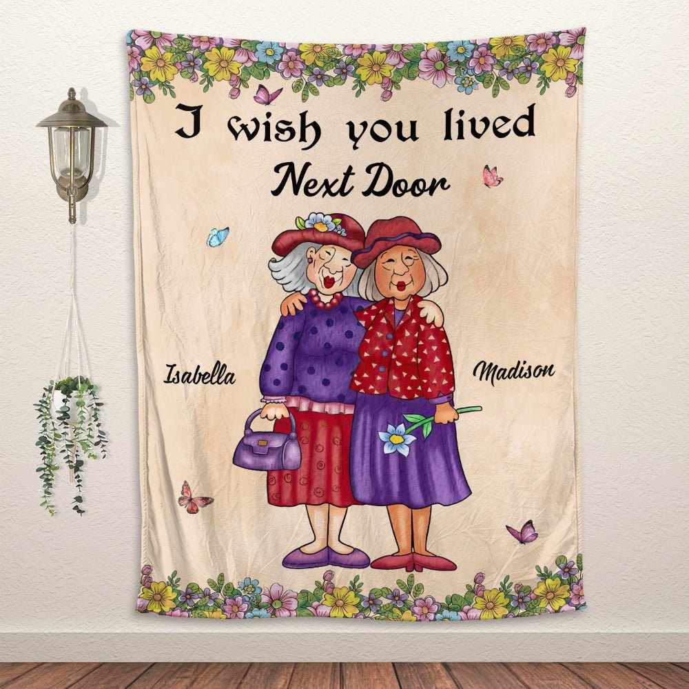 I Wish You Were My Neighbor - Personalized Blanket - Giftago