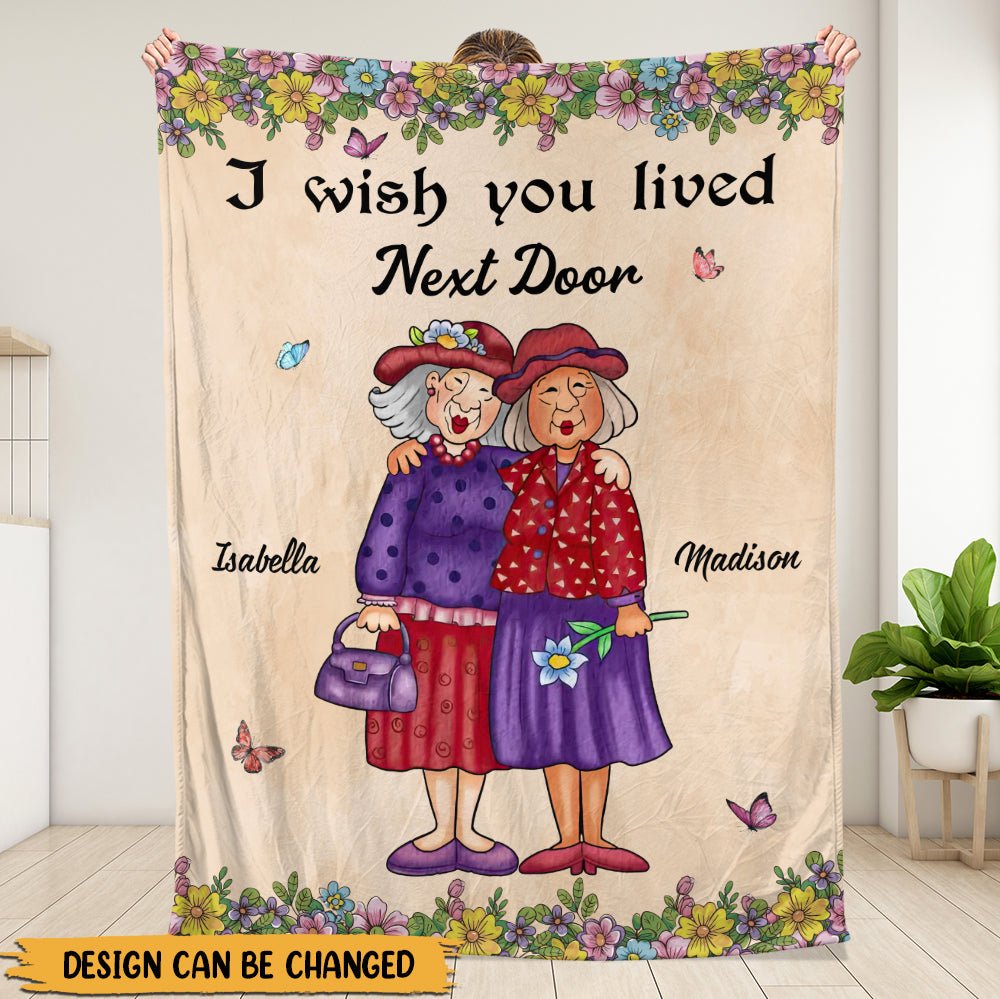 I Wish You Were My Neighbor - Personalized Blanket - Giftago
