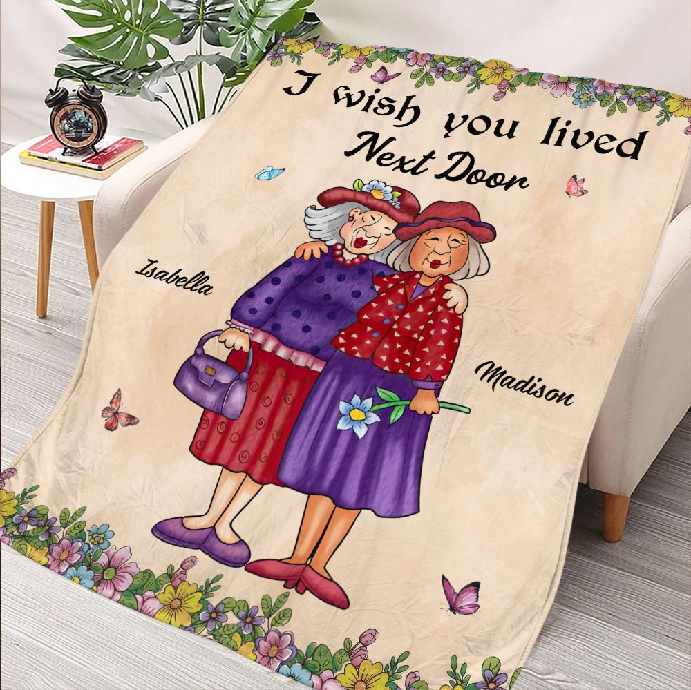 I Wish You Were My Neighbor - Personalized Blanket - Giftago