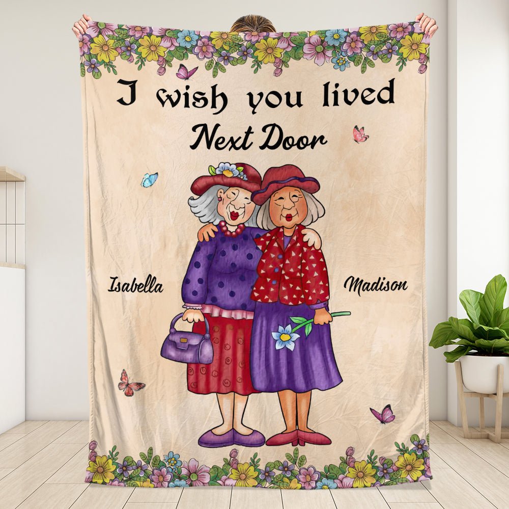 I Wish You Were My Neighbor - Personalized Blanket - Giftago