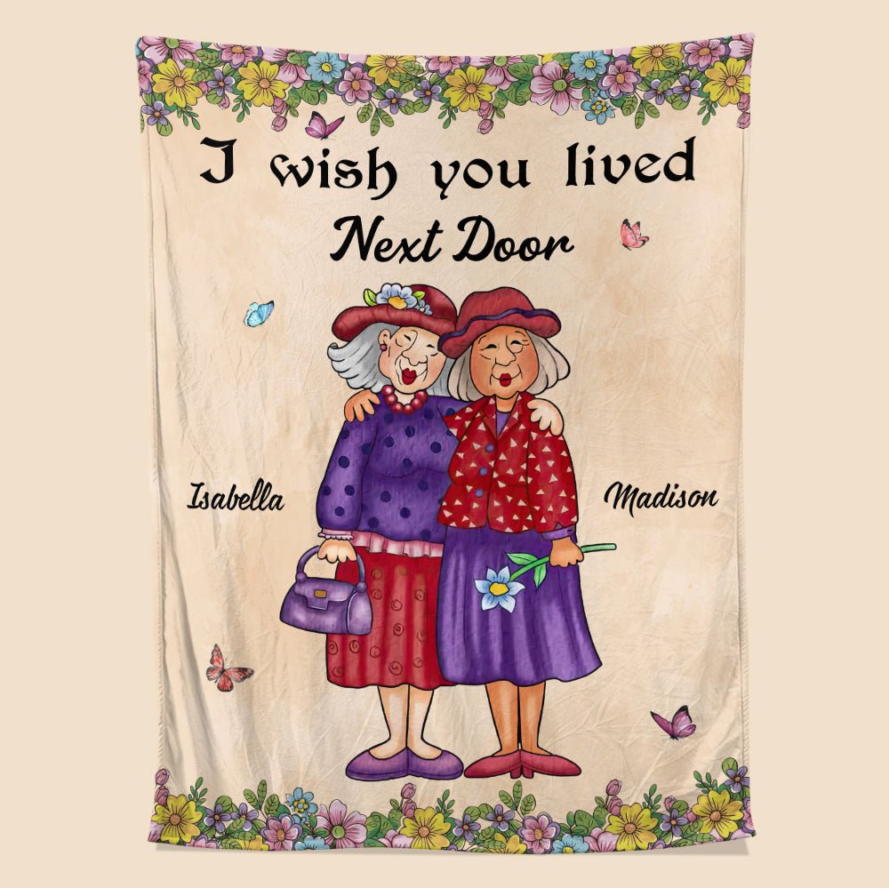 I Wish You Were My Neighbor - Personalized Blanket - Giftago