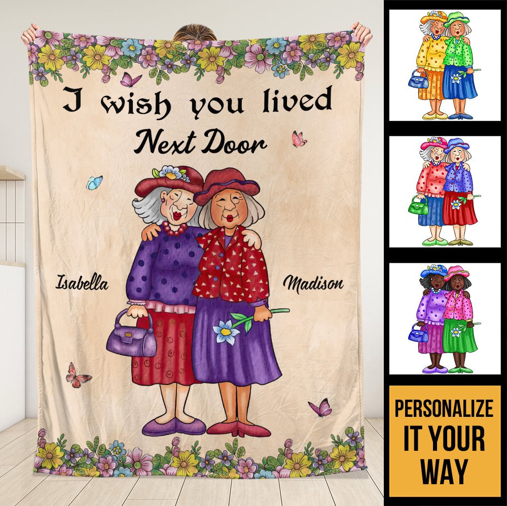 I Wish You Were My Neighbor - Personalized Blanket - Giftago