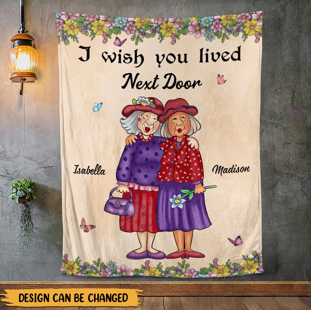 I Wish You Were My Neighbor - Personalized Blanket - Giftago