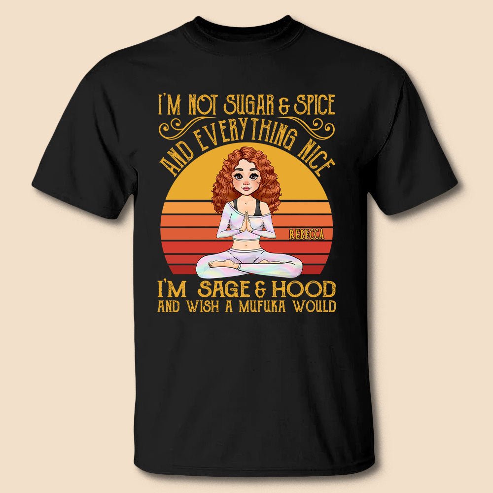 I'm Not Sugar & Spice Yoga Sunset Retro - Personalized T-Shirt/ Hoodie - Gift For Yoga Lover - Giftago