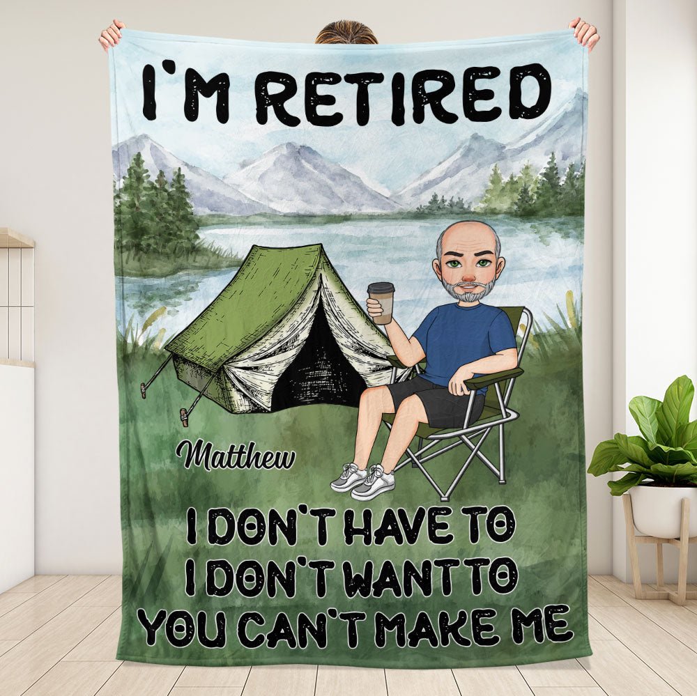 I'm Retired Blanket - Personalized Blanket