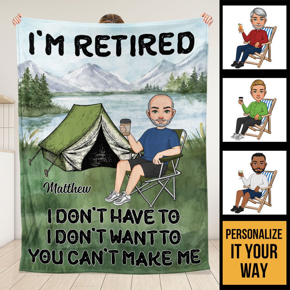 I'm Retired Blanket - Personalized Blanket