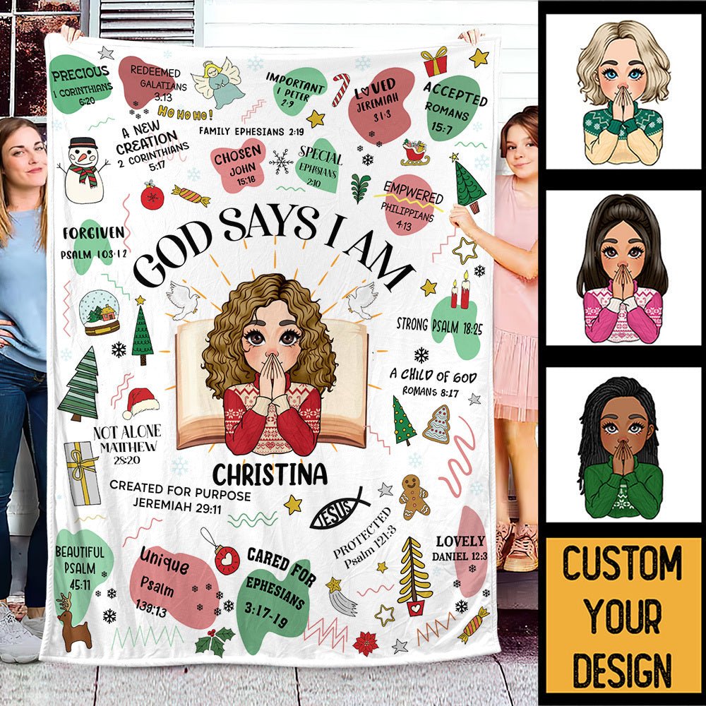 Inspirational God Says I Am - Personalized Blanket - Best Gift For Birthday - Giftago