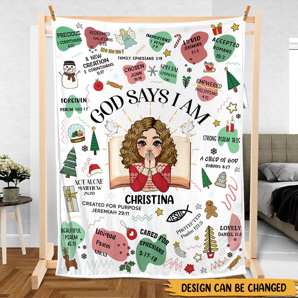 Inspirational God Says I Am - Personalized Blanket - Best Gift For Birthday - Giftago