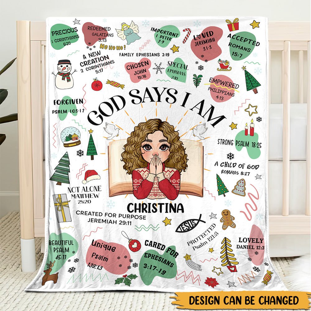 Inspirational God Says I Am - Personalized Blanket - Best Gift For Birthday - Giftago
