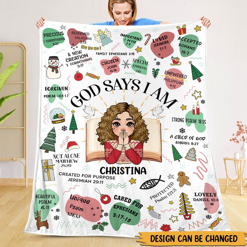 Inspirational God Says I Am - Personalized Blanket - Best Gift For Birthday - Giftago