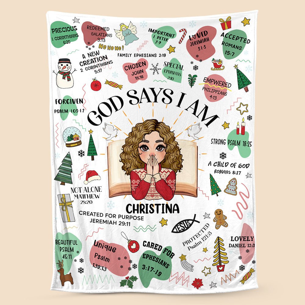 Inspirational God Says I Am - Personalized Blanket - Best Gift For Birthday - Giftago