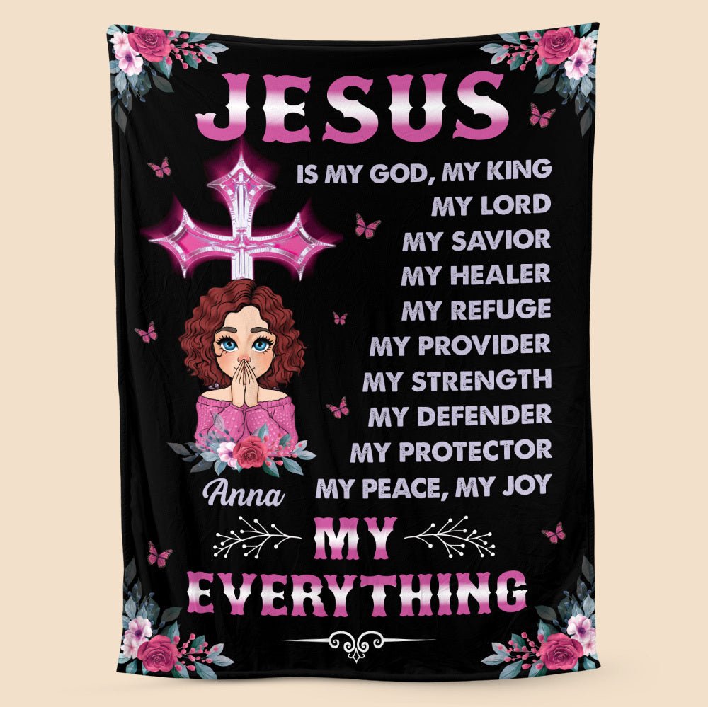 Jesus Is My King - Personalized Blanket - Meaningful Gift For Birthday - Giftago