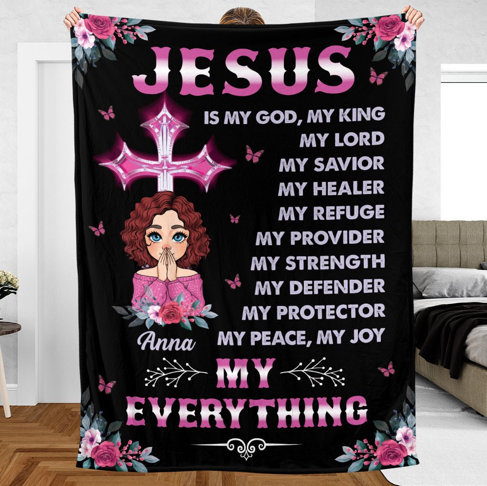 Jesus Is My King - Personalized Blanket - Meaningful Gift For Birthday - Giftago