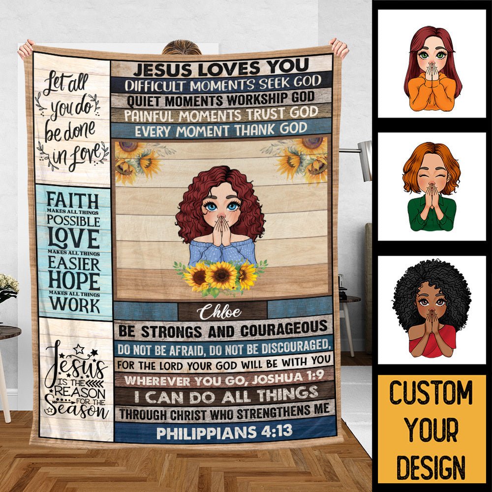 Jesus Loves You - Personalized Blanket - Meaningful Gift For Birthday - Giftago