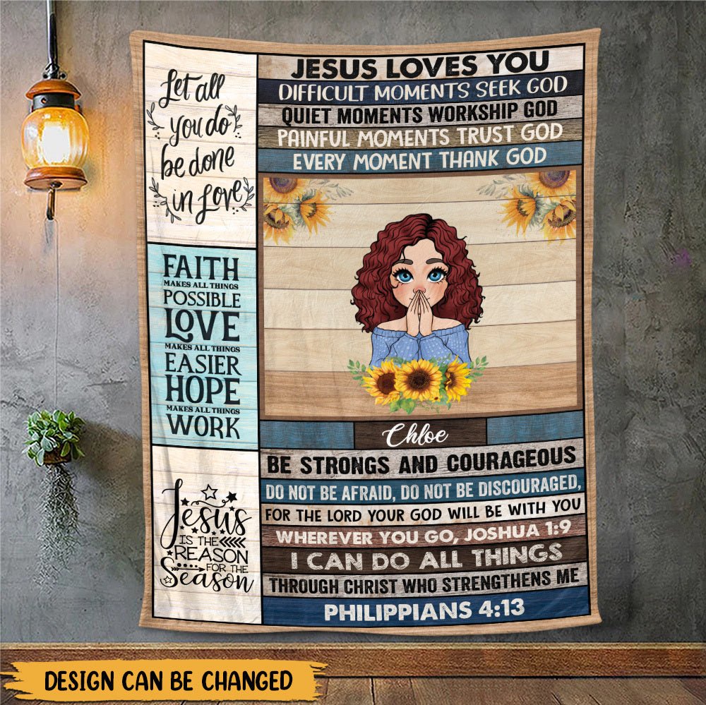 Jesus Loves You - Personalized Blanket - Meaningful Gift For Birthday - Giftago