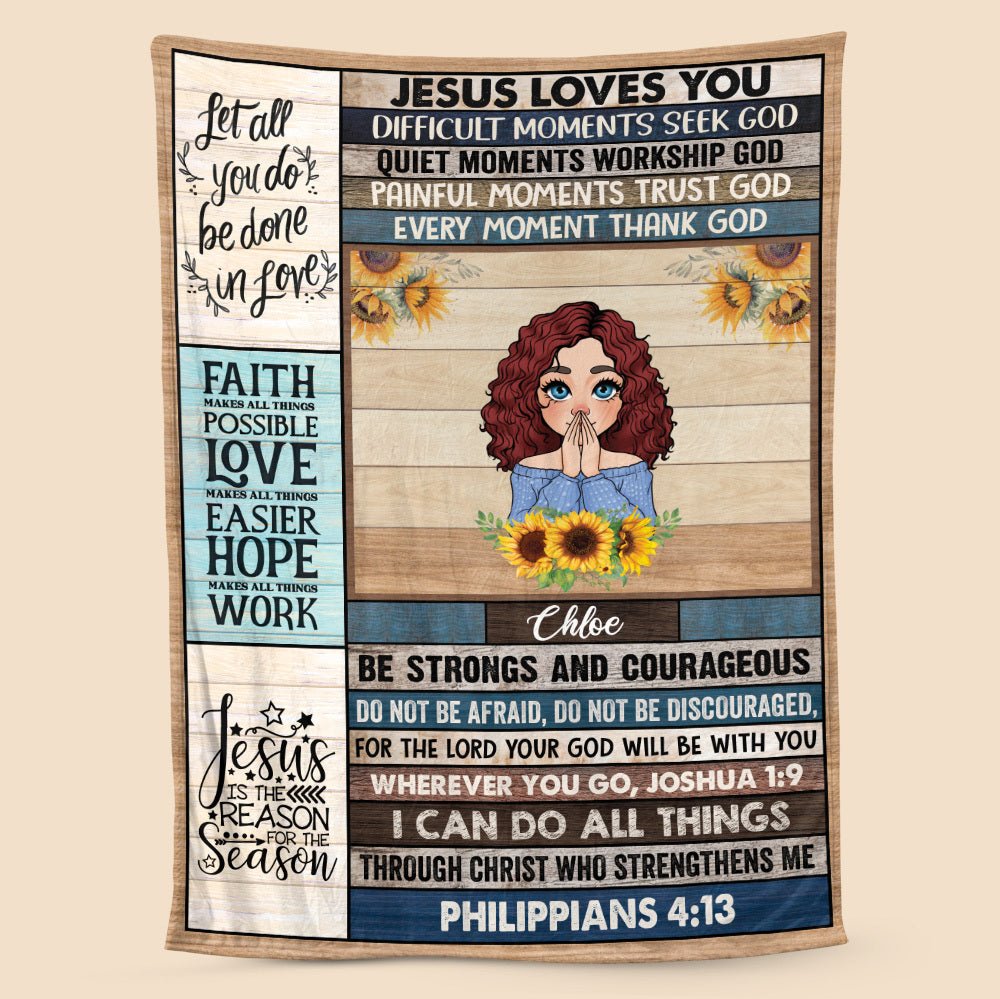 Jesus Loves You - Personalized Blanket - Meaningful Gift For Birthday - Giftago